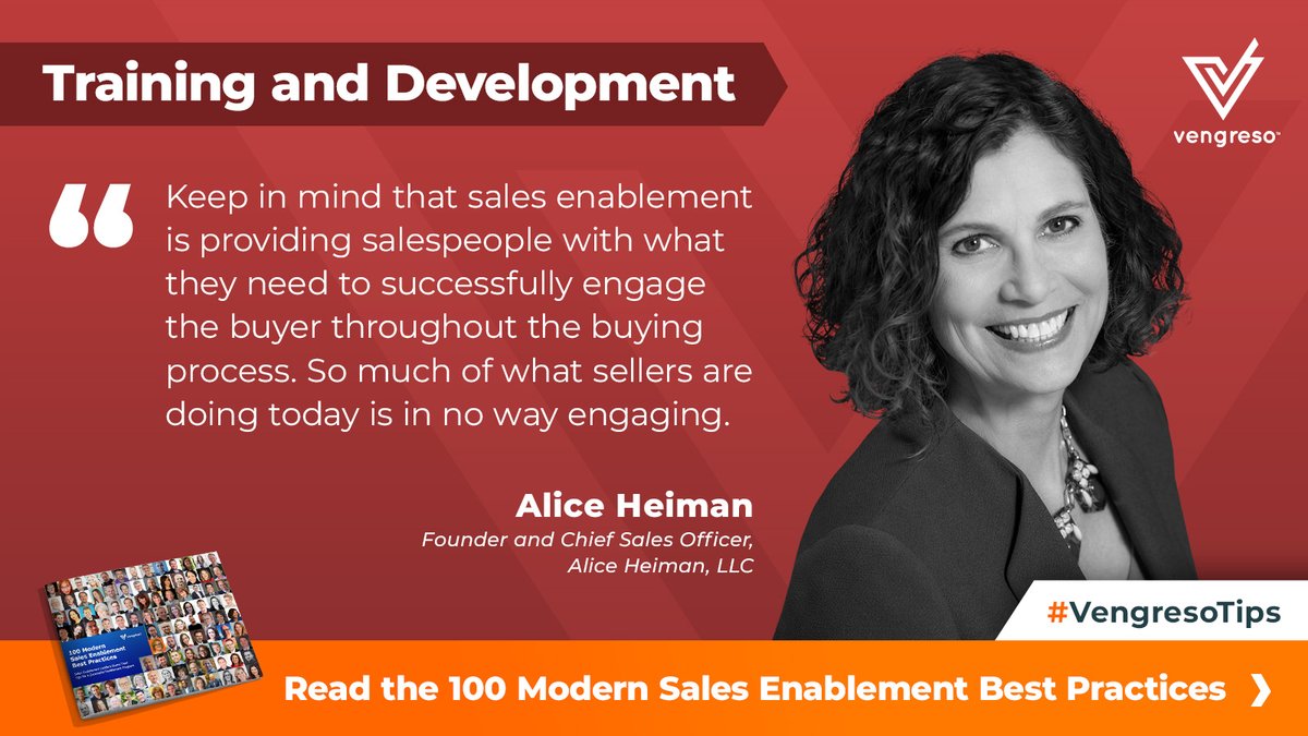 ddlimon's tweet photo. #SalesEnablement provides sellers w/ the tools and techniques to engage the #ModernBuyer throughout the buying process.

Discover best practices from @aliceheiman and 99 other #leaders via @GoVengreso. https://t.co/uTdgP0cS9C

#VengresoTips https://t.co/WHpcrPVg8H