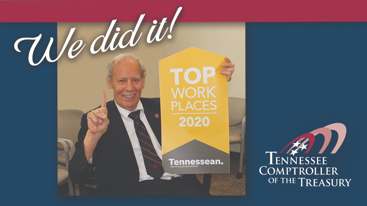 TN Comptroller (@tncot) on Twitter photo Something AMAZING happened today! The Comptroller's Office was named the #1 large Top Workplace in Tennessee by the <a href="/Tennessean/">Tennessean</a>.Thank you to our Beloved Comptroller for leading us well! #TopWorkplaces Something AMAZING happened today! The Comptroller's Office was named the #1 large Top Workplace in Tennessee by the <a href="/Tennessean/">Tennessean</a>.Thank you to our Beloved Comptroller for leading us well! #TopWorkplaces