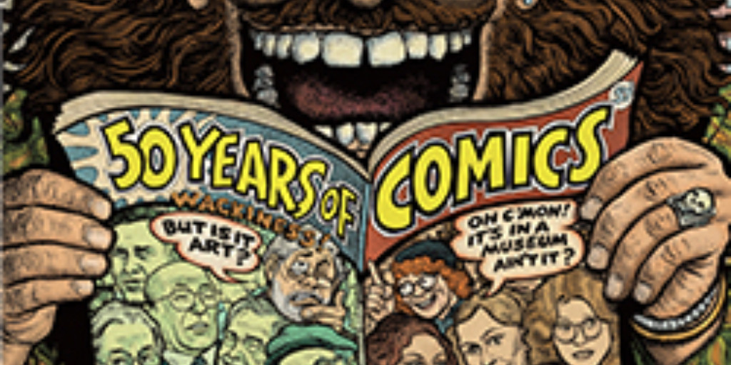 Order your copy of the exhibition catalog "Wisconsin Funnies: Fifty Years of Comics" online at wisconsinart.org/shop/featured-… 

This 244-page catalog features hundreds of comic illustrations by over 30 renowned comic artists.

#wisconsinartists #wisconsinart #comics #comicart