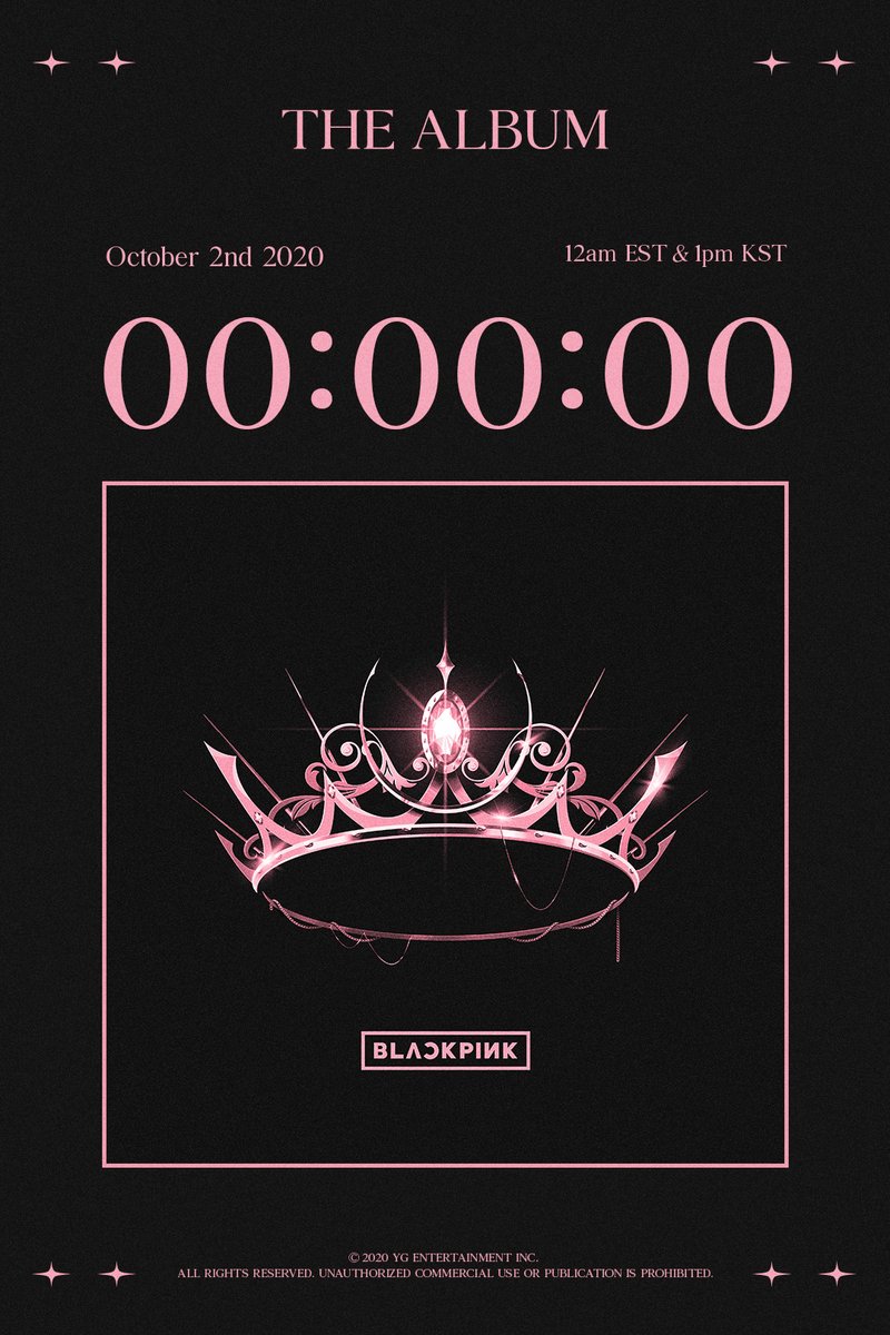 #BLACKPINK ‘THE ALBUM’ RELEASE COUNTER
Originally posted by yg-life.com

1st FULL ALBUM ’THE ALBUM’
✅2020.10.02 12am EST & 1pm KST

#블랙핑크 #1stFULLALBUM #THEALBUM #Counter #20201002_12amEST #20201002_1pmKST #Release #YG
