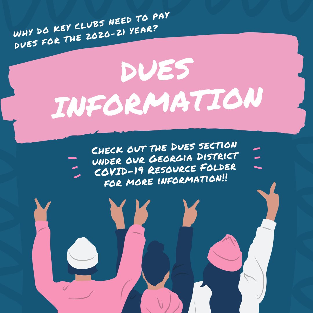GAKeyClub's tweet image. Visit the Georgia District Resource Folder to learn more about dues and get your questions answered! Head to our website gakeyclub.org and click the resource drop down.