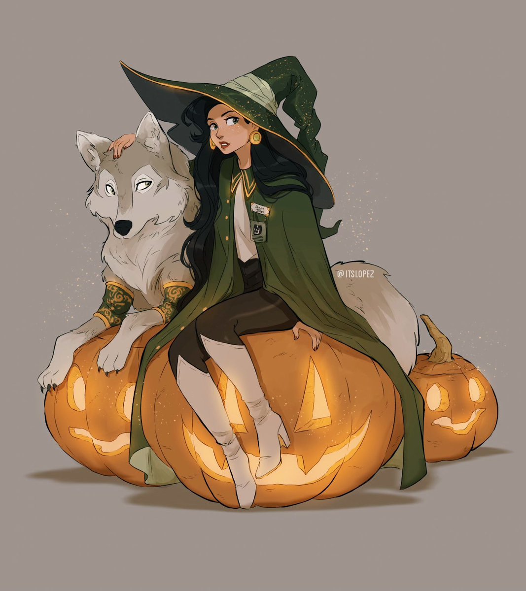 itslopezz's tweet image. «Emma, como cualquier bruja de Taika, liberó energía pura al nacer. Esa energía seguía siendo parte ella, por lo que tomó forma animal para poder seguir a su lado. El animal familiar de Emma es un lobo y su nombre es Trueno.»

#WITCHTOBER2020 #RoyaltyWitches