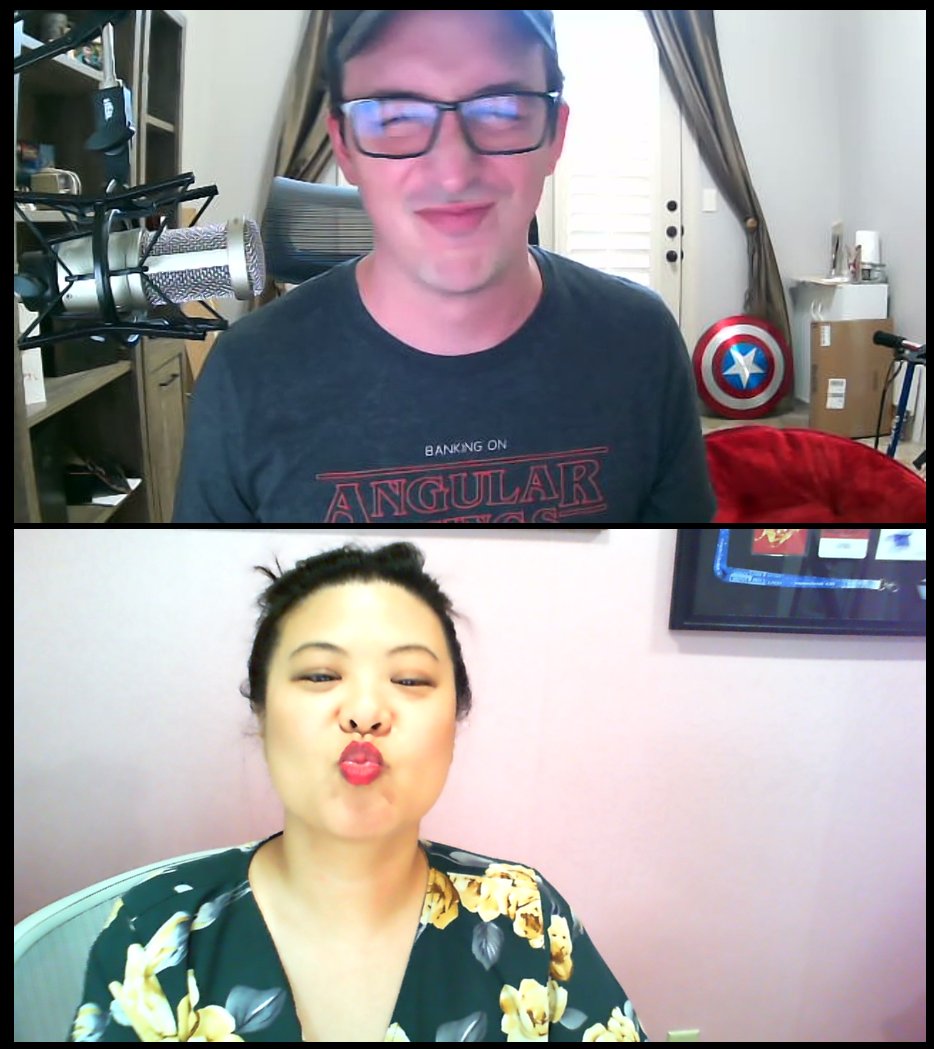 ladyleet's tweet photo. Every week I spend an hour being #sobenlesh with @benlesh... recording a show that will be launched... soon? :D
#javascriptafterdark https://t.co/eohflzR540
