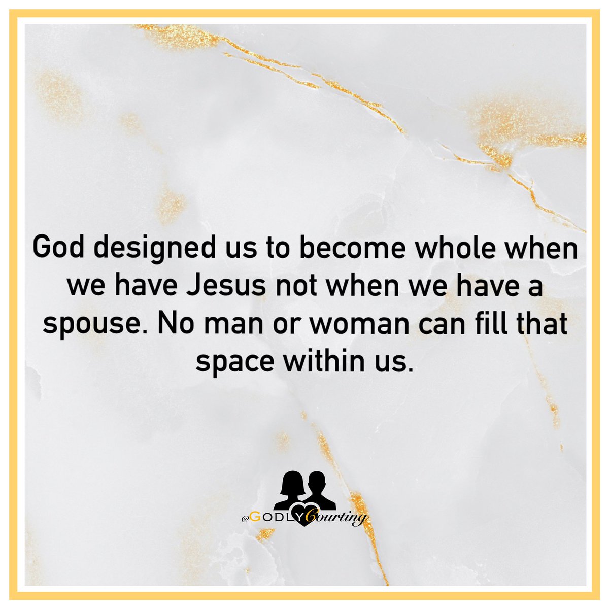 GodlyCourting's tweet photo. A spouse is not Jesus and has their own role in our lives. Don’t ask or expect them to fulfill that role •

#godsmercy #mercy #godsgrace #grace #godsgotthis #godlycourting #godlyquotes #godlywifeinthemaking #godlymarriage #godlyadvice #godsgotme #christian #christ #christianity https://t.co/wq7qt3RGIB