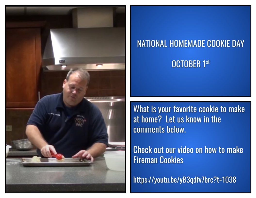 FireEducator's tweet image. Today is National Homemade Cookie Day!

Did you know that the average person consumes almost 19,000 cookies in a lifetime?

What is your favorite homemade cookie to make?

Be sure to check out our video on YouTube on how to make Fireman Cookies.

youtu.be/yB3qdfv7brc?t=…