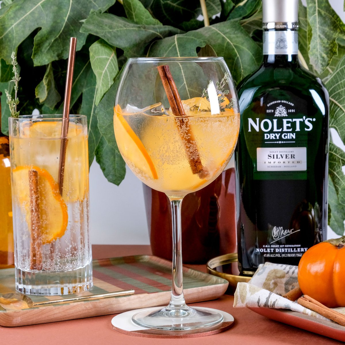 NOLETSGins's tweet photo. Warming up our Gin + Soda's for Fall with ginger, persimmon & cinnamon. Great compliments to the fruit & floral botanicals in NOLET'S Silver. How do you garnish?
#NOLETS #GinandSoda #autumn #GinRecipes #NorecipeRecipe #seasonalCocktails #NoCarbs #NoSugar https://t.co/zgXrfPFa8c