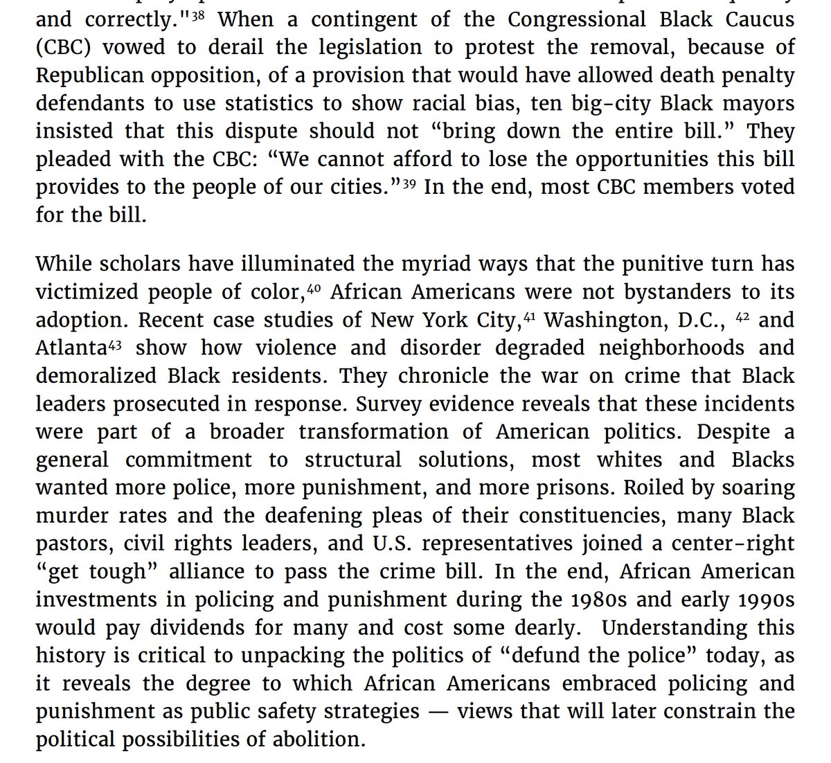 The collapse in crime in the late & #39;90s created a schism between younger and older generations. It& #39;s key to understanding why today& #39;s police reform debate has pit a "Black majority increasingly committed to policing" against "a Black minority increasingly committed to its end."