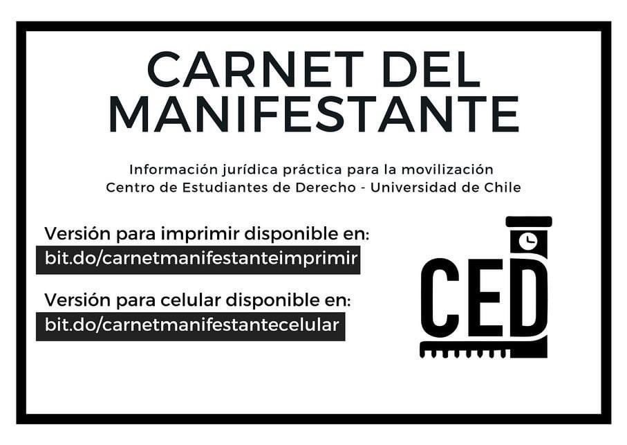 👉🏼 Te presentamos el Carnet del Manifestante 2020, documento que contiene la información jurídica necesaria en caso de que asistas a una manifestación.

🖨 Imprímelo y guárdalo en tu billetera: bit.do/carnetmanifest… 

📱O revísalo desde tu celular: bit.do/carnetmanifest…