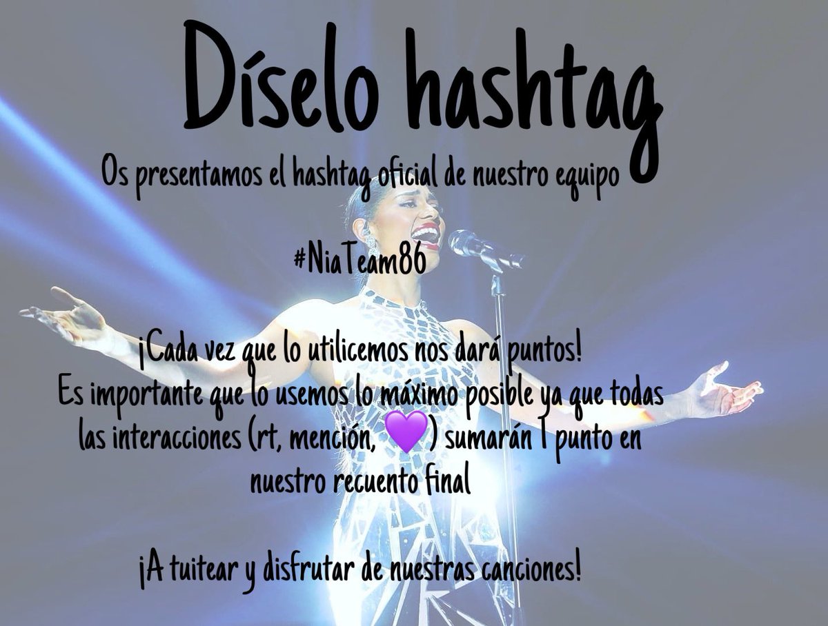 TeamCurame's tweet photo. ✦ 𝐃𝐢𝐬𝐞𝐥𝗼 𝐇𝐚𝐬𝐡𝐭𝐚𝐠✦
Este es el hashtag de nuestro equipo: #NiaTeam86 . ¡Y cada vez que lo utilicemos nos dará puntos!

Todas las interacciones (mención, RT o like) que consiga sumará 1 punto en el recuento final. ¡A tuitear y disfrutar de nuestras canciones https://t.co/9gu15O4av3