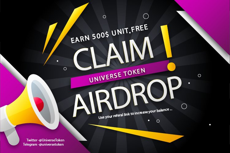 Our airdrop is Live!

Click this link below 

T.me/universetokenb… 

Complete all tasks and submit wallet.