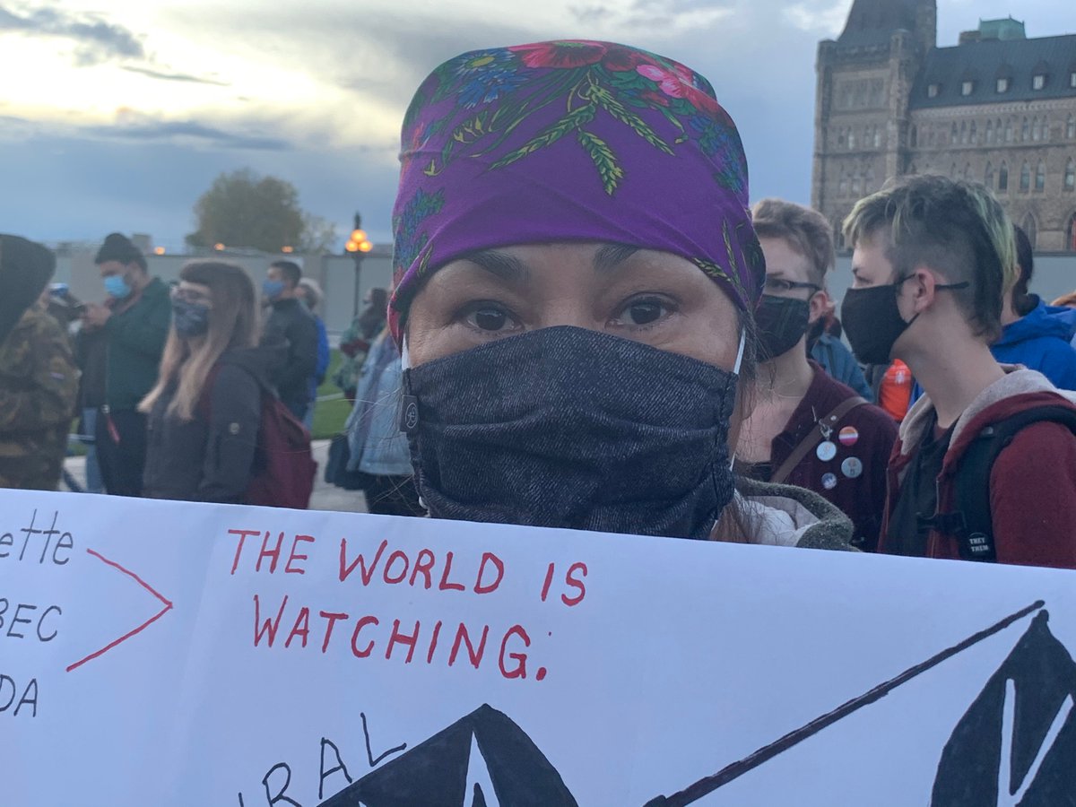 Vigil for #JoyceEchaquan taking place in #Ottawa on #Parliament Hill. #JusticePourJoyce #justiceforjoyce