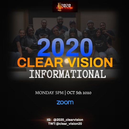 Clear_Vision20's tweet photo. Do you wanna get to know 2020 Clear Vision? Join us Monday @ 5 on Zoom!-Link will be posted the day of the event!-🦉🦉🧡💙 https://t.co/egTLfQNyJC