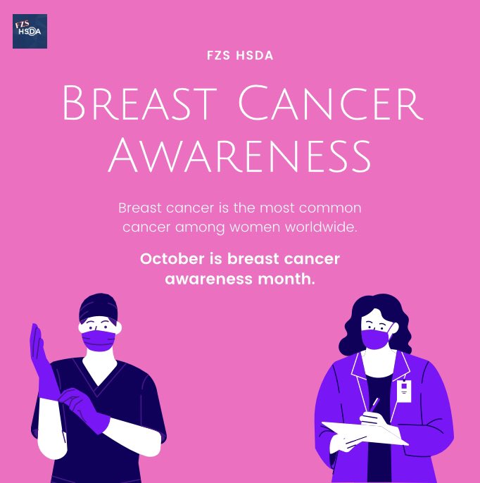 fzs_hsda's tweet photo. October is here, and that means the start of Breast Cancer Awareness Month!🎗
•
Breast cancer is not something to take light, as we are seeing over 200k cases a year, 85%+ of which had no relation to heredity.
•
Visit https://t.co/SwPlmyzV0w to find out how you can help! 🙌🏽 https://t.co/473l9r7Ogo