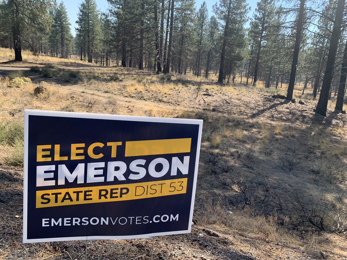 Emerson4OR's tweet photo. I’m out in Sunriver today! Want to know something cool about our sign drops - the majority were placed via 🚲 or electric 🚙 by Alison, our amazing team member! #orpol #orleg #cleanenergy #demcast #DemCastOR #flip53 #EmInNovem https://t.co/9fxHne7bc7