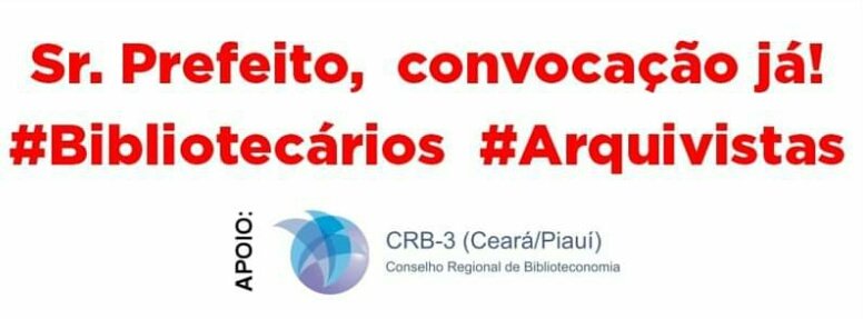 crb3cepi's tweet photo. Vamos apoiar os aprovados no Concurso (Edital 01/19) p/ Bibliotecários e Arquivistas da Prefeitura de Juazeiro do Norte. Prefeito Arnon Bezerra convoque os aprovados na lista de reserva. A rede municipal de ensino tem um déficit de 93 vagas para bibliotecários. #Bibliotecários https://t.co/SLZdaGVo7U