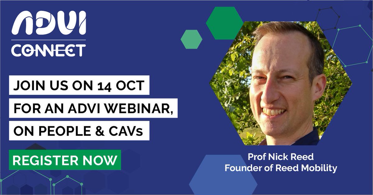 CCATausnz's tweet photo. Join us on the 14 October for a #FREE #ADVIConnect webinar, where we meet expert in human factors in emerging technologies, Prof Nick Reed, founder of Reed Mobility. 
Click here to register now: https://t.co/1o4eKWXU6c
#ADVI #driverless #autonomous #ADVIconnect https://t.co/GA11GRnGYU