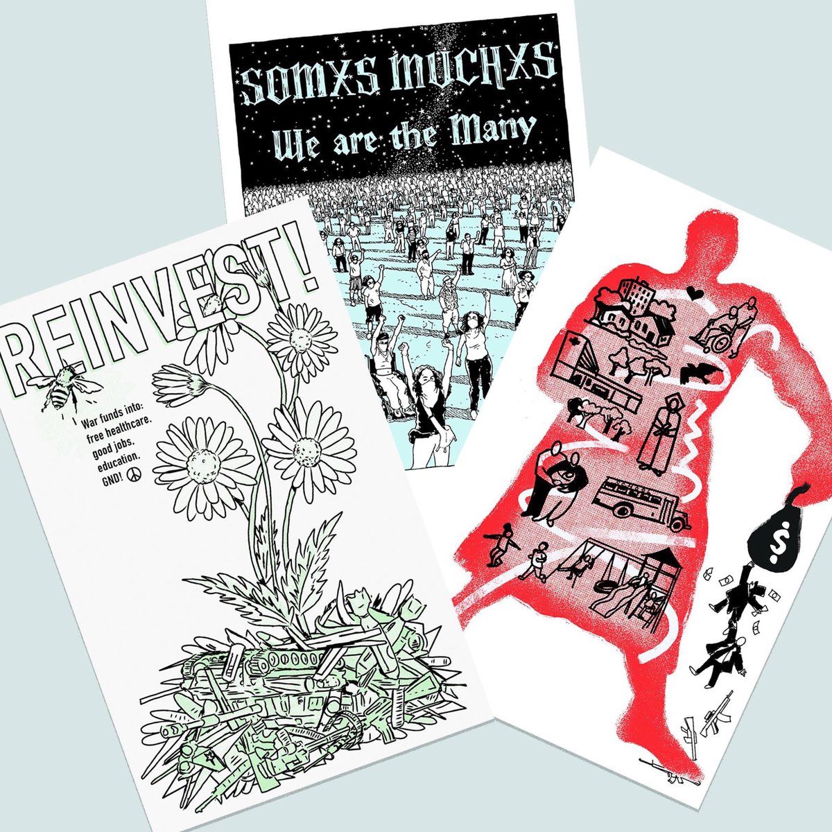 Invest in training for youth anti-militarism leaders! Donate $50+ to  @wearedissenters & get a special edition pre-release screen prints (1 of 3) from their DE-MIL-I-TA-RISE portfolio via  @Justseeds. $100+ to get all three! Donate here:  https://actionnetwork.org/fundraising/sustain-dissent-invest-in-training-for-youth-anti-militarism-leaders