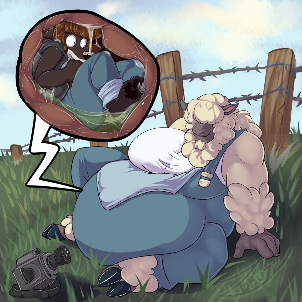 Remember Amira? She was making a helpful documentary about how to eat sheeps good, for science. They don't make sheeps like they used to... ART IS BY THE AMAZING @lectabat YOU SHOULD GO FOLLOW NOW BIG FUCKING SHEEP WITH HAIR IN HER STUPID EYEBALL BELONG TO @DissyOnMain