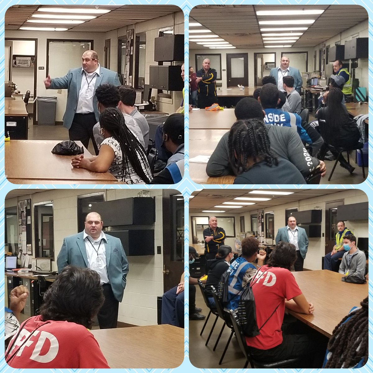 Before they hit the floor for the first time, Division Manager Rob Capone spoke to PHL Day Sort's graduating class about safety. @nick_iannacone2 @RobertCapone17 @Franciscovh17