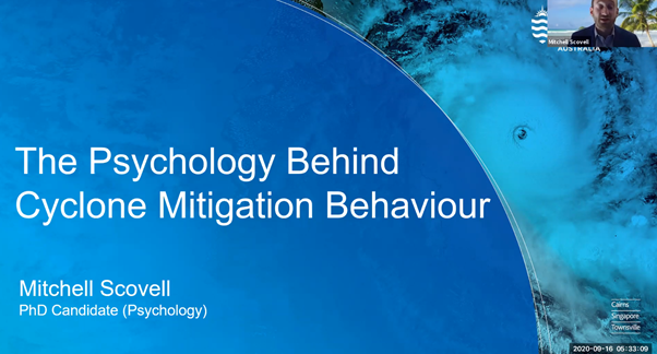 ANZDMC's tweet photo. Next 2 presentations include The Role of Acknowledgement in the Psychosocial Recovery of Young Adults in Disaster Events from Julie Willems from Monash University and The Psychology Behind Cyclone Mitigation Behaviour from Mr Mitchell Scovell, James Cook University #DEMC #ANZDMC https://t.co/Va4jCppV77