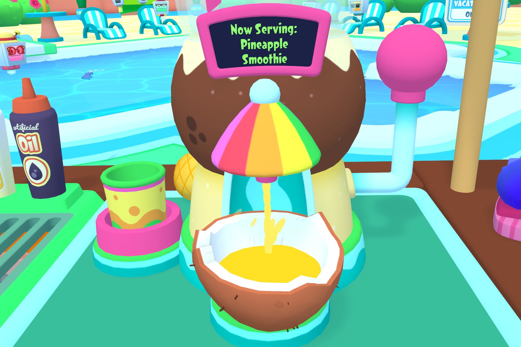 Owlchemy Labs Our Latest Patch For Vacation Simulator Back To Job Is Live Lots Of Fixes Including Bots Can Now Drink Out Of Both Halves Of A Coconut T Co I4lfrf9jw9