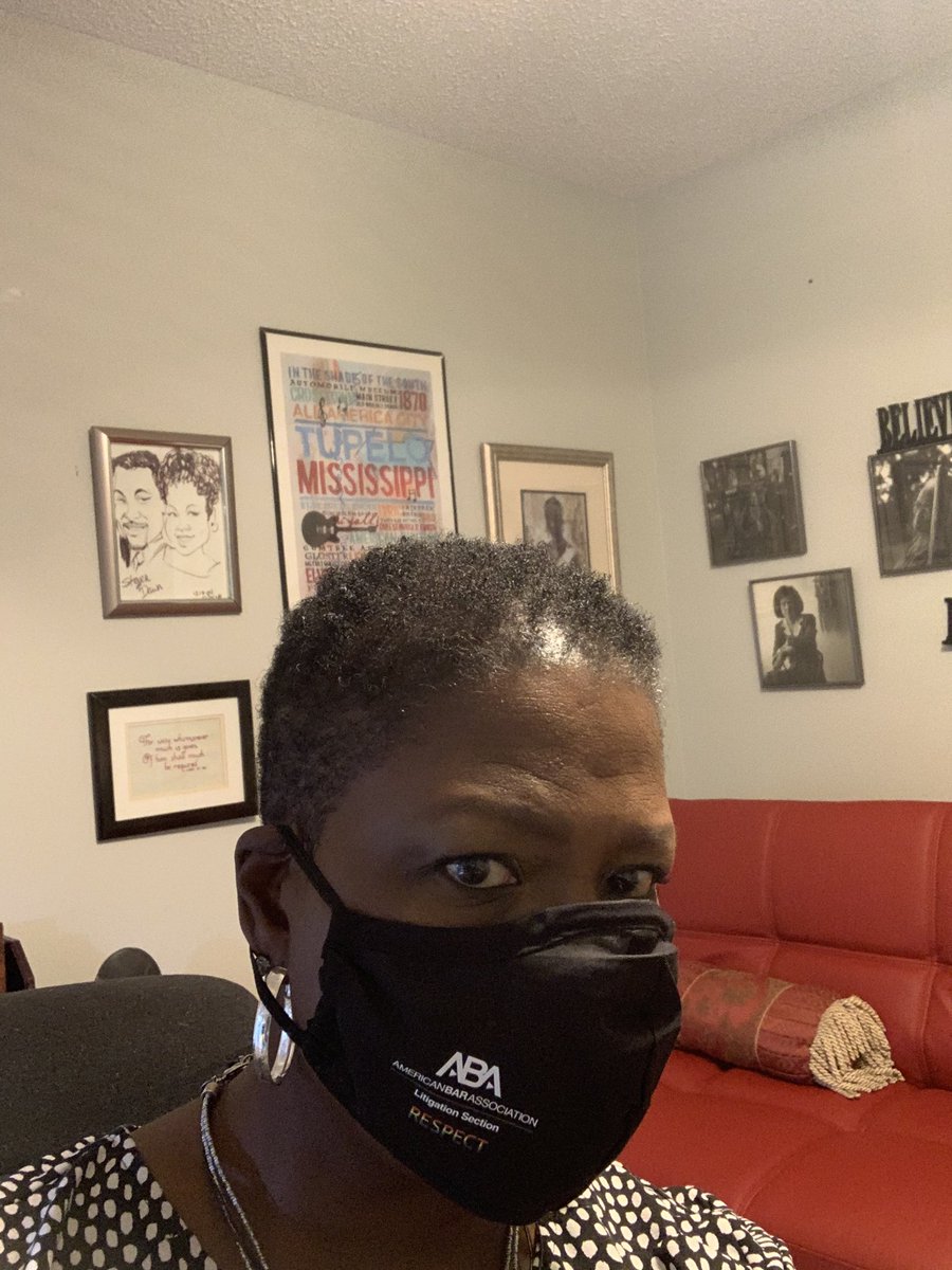Wearing my ABA Section of Litigation  RESPECT face mask. Fall Leadership Meeting swag bag  gift with a purpose: Defending the Rule of Law while defending my fellow man #LitigationLeader