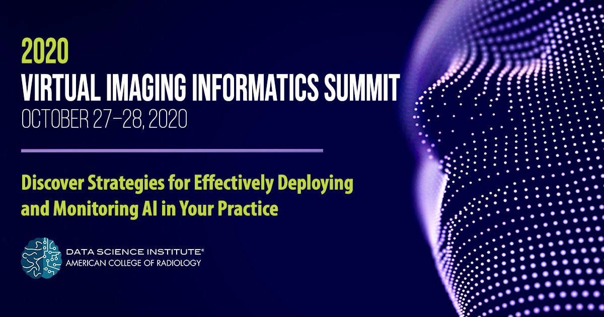 The Imaging Informatics Summit will focus on strategies for effectively deploying and monitoring #ImagingAI. Join me for the virtual event Oct. 27-28!

bit.ly/367DiQb 

#ACRInformatics #ACRDSI @RadiologyACR @ACRRFS