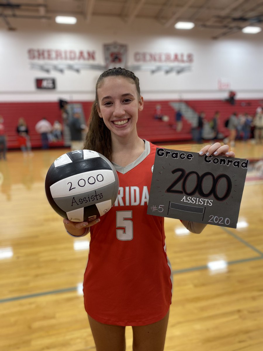 SHSvollball's tweet photo. Congratulations to @graceconrad03 for earning her 2000th Assist. GREAT Player, GREAT teammate, GREAT person. Way to go Grace. Proud of you. ❤️ https://t.co/sziQ1HiS1d