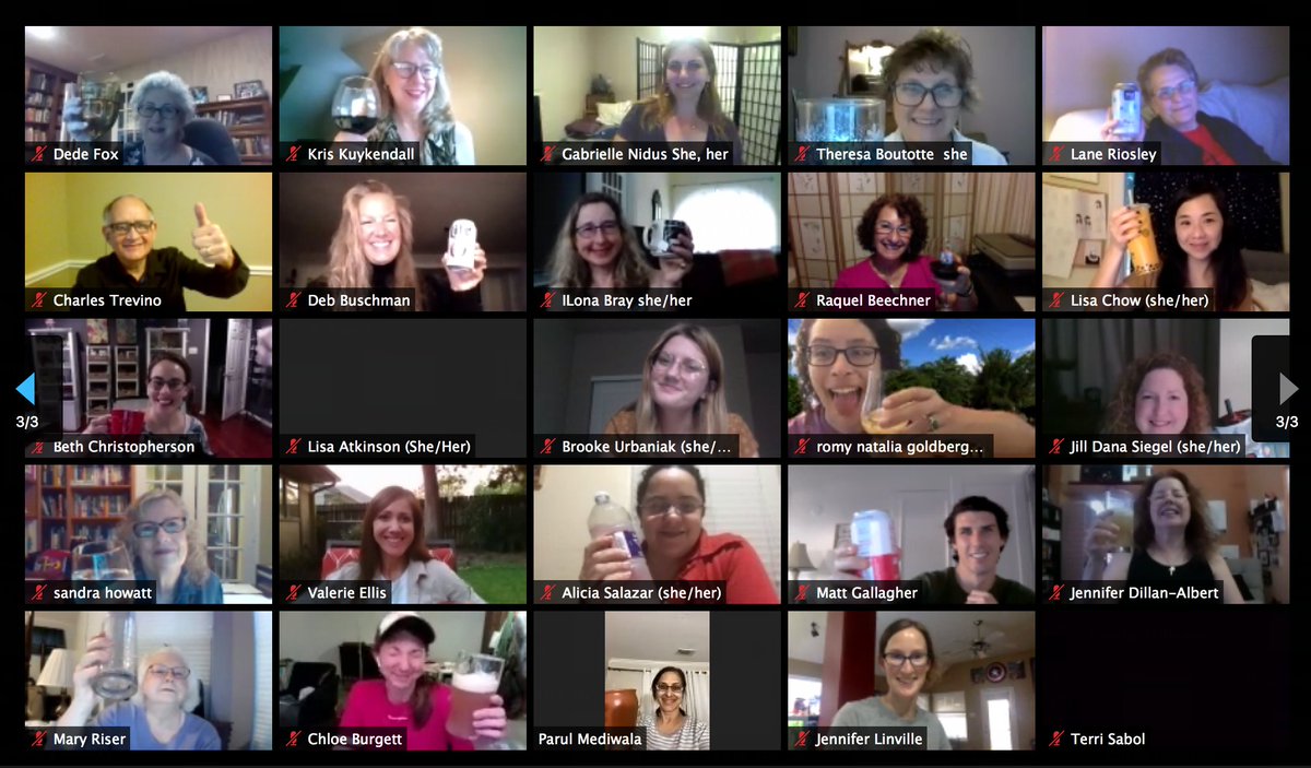 SCBWIHouston's tweet image. #SCBWIhou20 has begun with a fantastic Virtual Happy Hour!! Hop on! @Pentecostelle is our bartender and teaching us some super-fab holiday cocktails. Apple Pie Margarita, anyone?? (3 of 3)... scbwi.zoom.us/j/95623087599?…