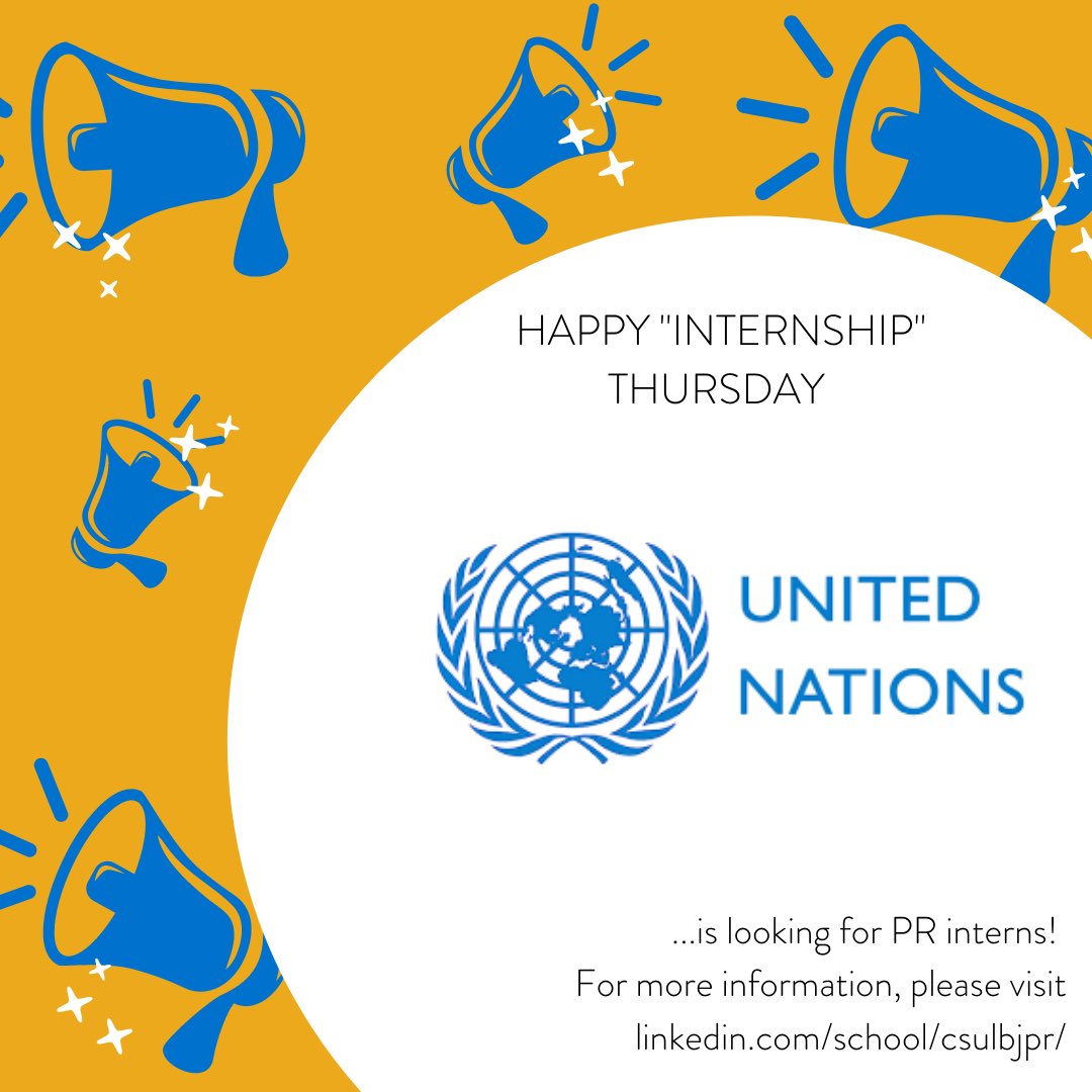 CSULBJPR's tweet image. Happy internship Thursday⭐️

United Nations Publications is in need of a PR intern! Are you interested? Head to the JPR Linkedin page to learn how to apply. Good Luck and Go Beach! 🌊
#CSULBJPR #PRinternships #UN #GoBeach @unpublications