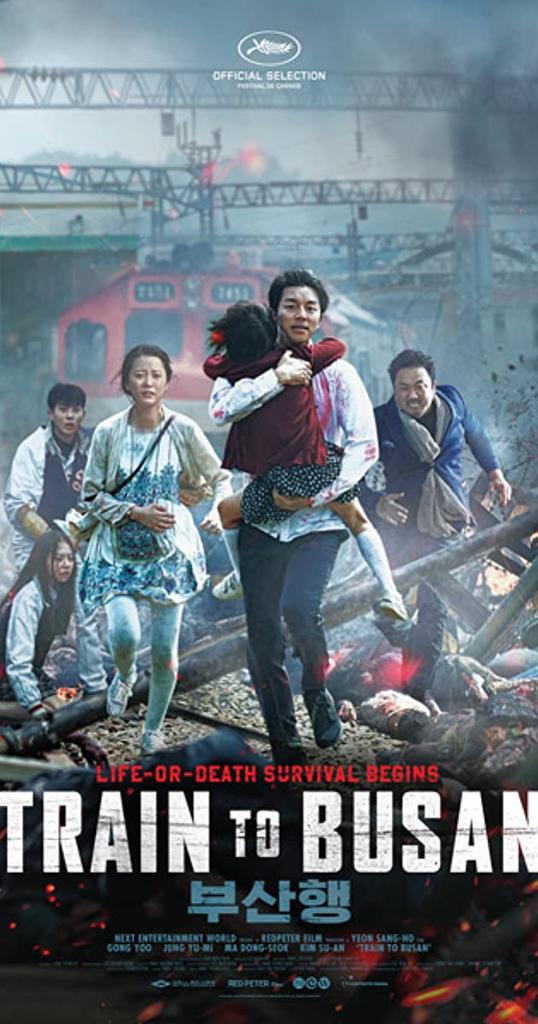 8. Train To Busan (2016) - Train To Busan (부산행) is a korean thriller film which follows a man and his little daughter who go on a train to the city of Busan when a zombie apocalypse breaks out in the country and threatens their safety and other passengers'.