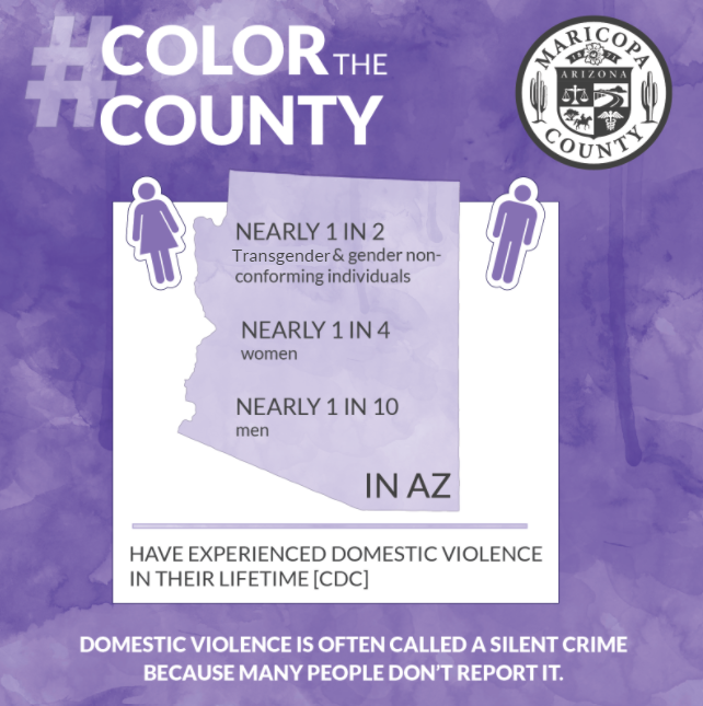 maricopacounty's tweet photo. Starting tonight and through October, The County administration building will be lit purple to recognize Domestic Violence Awareness Month. To find help or ways to help others, visit https://t.co/Wwn8gqkZfp or call 602-279-2980 for assistance through the @ACESDV. https://t.co/sPUenxyAlt