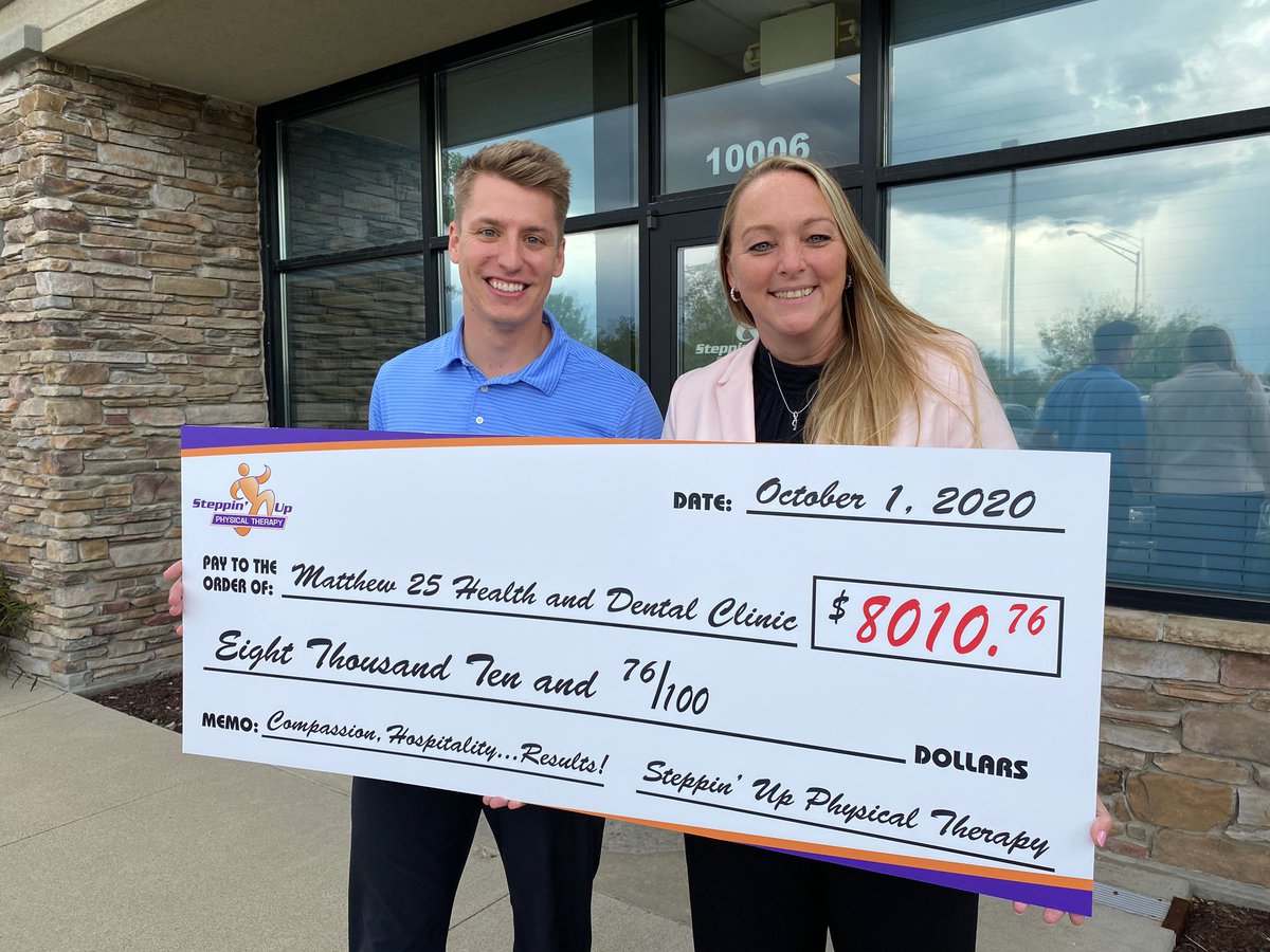 DPT_Rob's tweet image. Final amount from the outing presented to #Matthew25 today! 
Amazing.