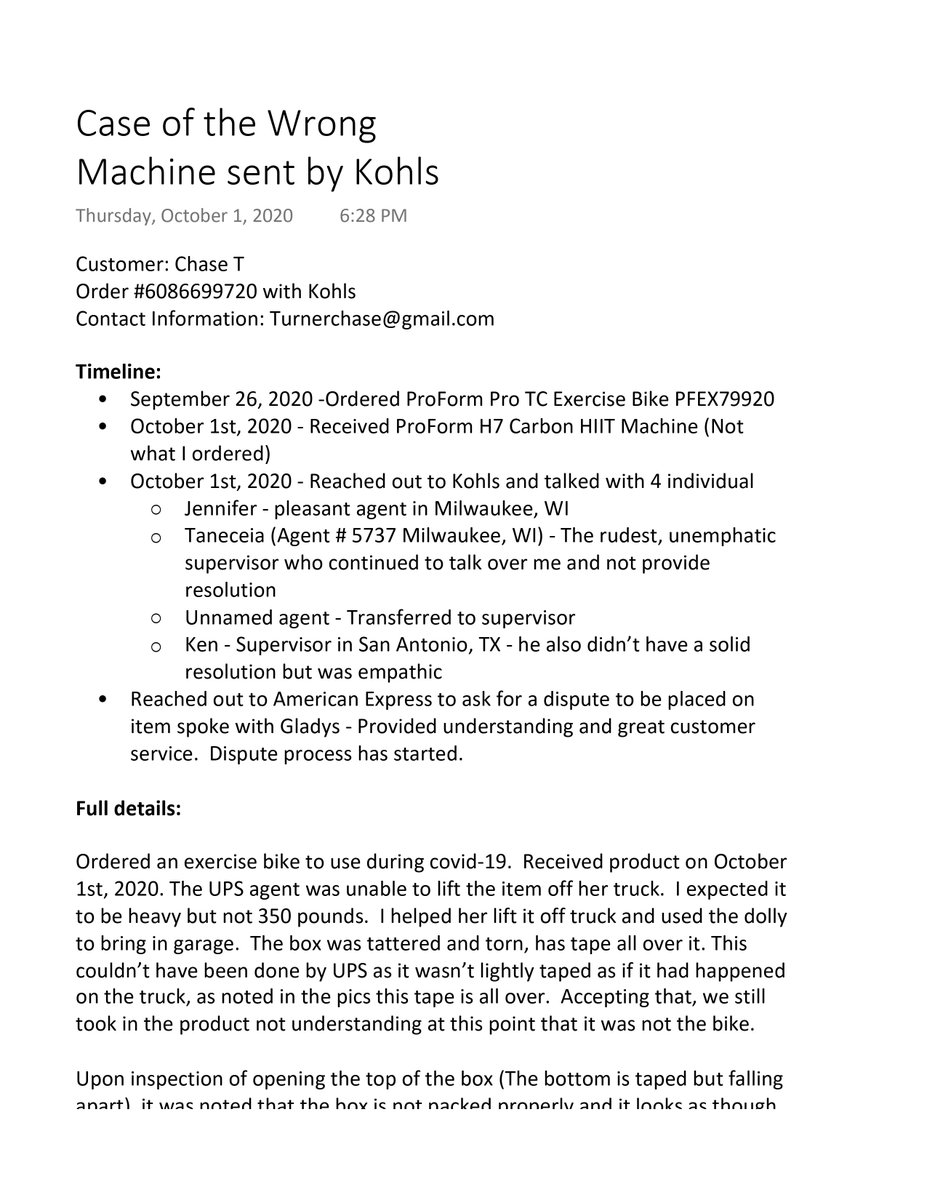 Chasedlife's tweet photo. @Kohls (Part 1) Customer Serv. goes a long way. Today I didn't receive that from your agents via (855) 564-5705.  Policy says Hassle-Free this wasn't the case.  Poor serv,. wrong product, out of $1100.00.  Filed complaint with BBB and will look for resolution. See Pics. #KOHLS https://t.co/70SDbAsK5y
