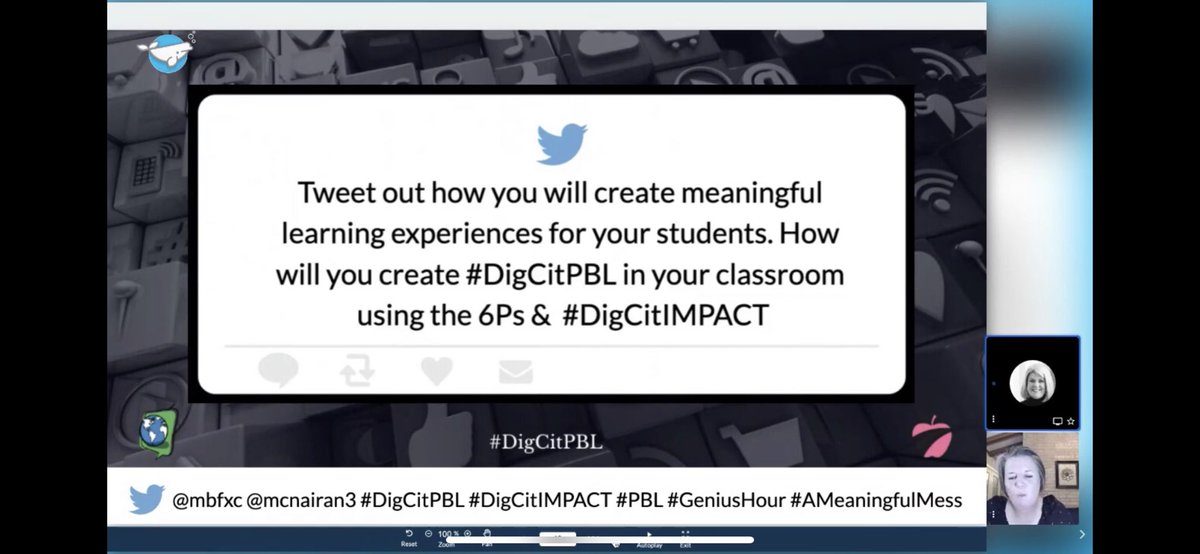 fmargret's tweet photo. The call to action: how will you create #DigCitPBL in your classroom using 6Ps and #DigCitIMPACT? https://t.co/hi4F0MZOkB