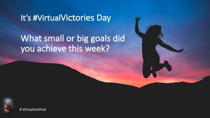 virtualnotviral's tweet photo. It is #VirtualVictories day!  What made you jump for joy this week? Share your scholarly #VirtualVictories! 

#VirtualNotViral https://t.co/NQG3TB6JX9