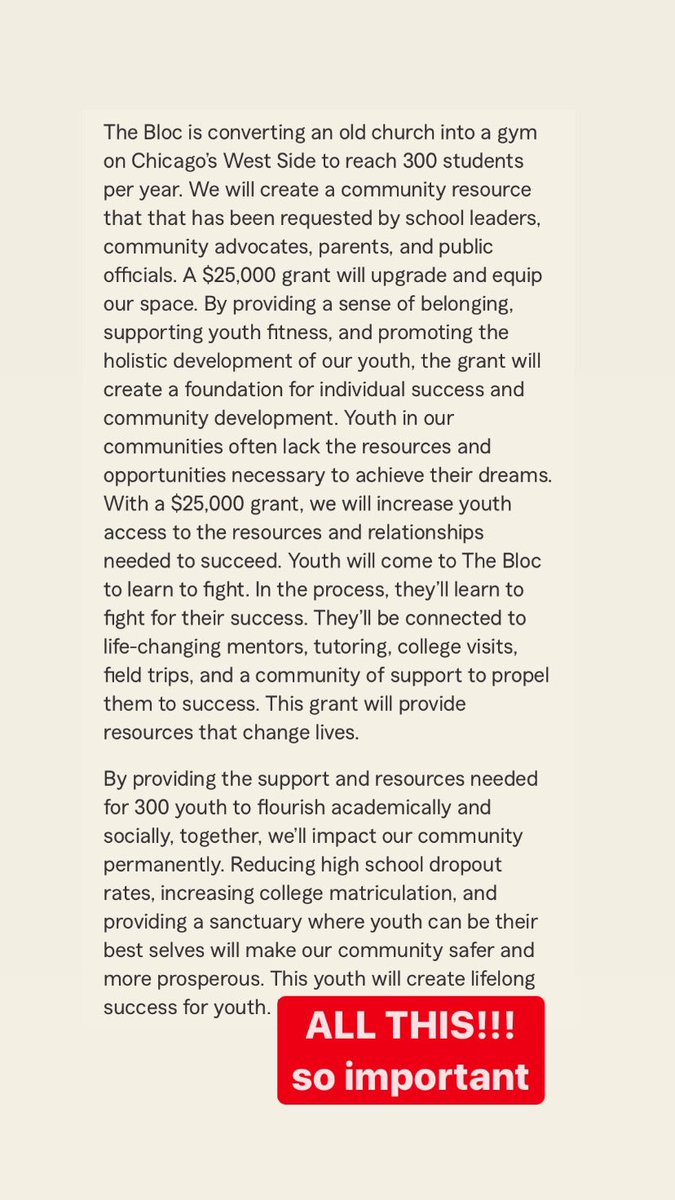 PNIC1013's tweet photo. Hey, Everyone! Do me a favor and vote for @theblocchicago to receive a $25K grant from @statefarm. Their work is incredibly important to Chicago’s youth. #SFNeighborhoodAssist https://t.co/zLspE9APDp