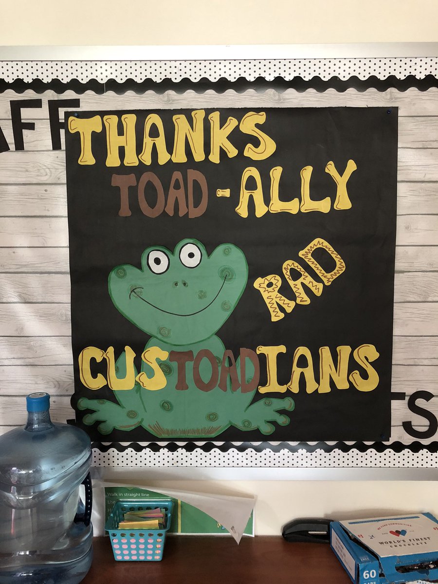 Nantucketaacps's tweet photo. Thank you to our TOAD-ally rad cusTOADians!  We appreciate you helping to keep the germs away!  Happy Custodian@Appreciation Day! https://t.co/YqgmbPVG4t