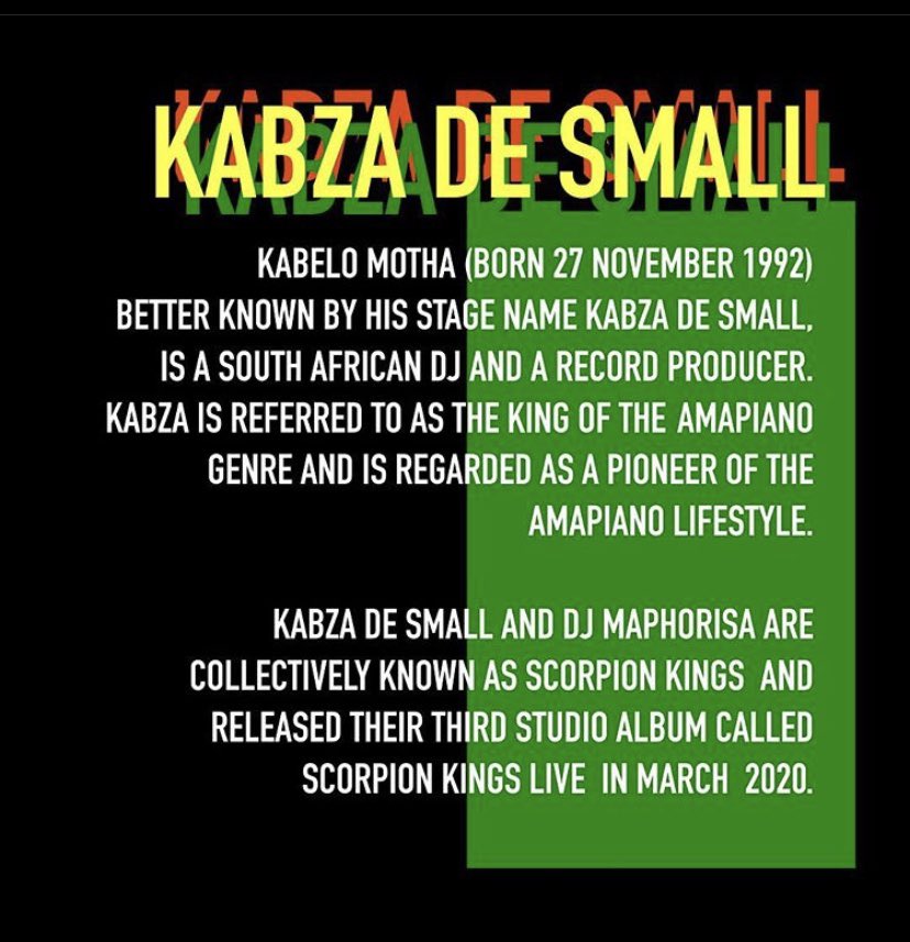 amappreciation's tweet photo. Often referred to as #thekingofamapiano there is no denying that @KabzaDeSmall_ produces hits after hits. The sky is not even enough for #Kabelomotha & we look forward to hearing more!
#amapiano #kabzadesmall #AmaPianoIsALifestyle #scorpionkings #YANOS https://t.co/oh5UXXXQQm