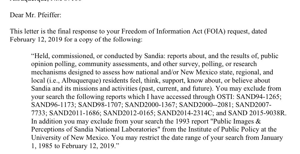  #FOIA RELEASE!Even now I am uploading to my free, public, online research & journalism collection SIX NEWLY RELEASED THRU  #FOIA RECORDS!  https://osf.io/46sfd/ 1/nYou can enable my work (& eating & the cats eating): http://paypal.me/nuclearanthro  http://patreon.com/nuclearanthro 