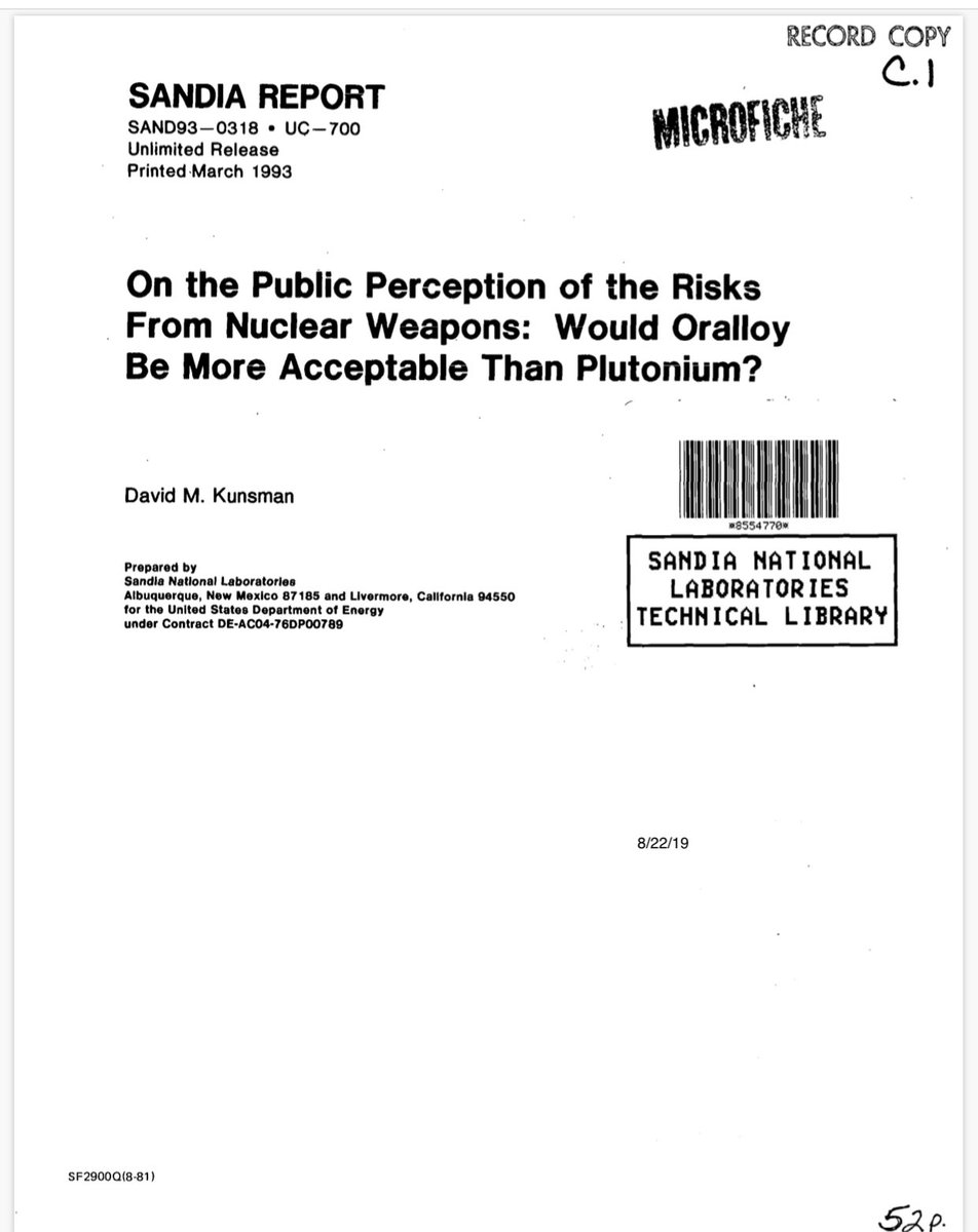 2/nThis is gonna be my favorite: Sandia report: maybe people will be less upset if our accidents involve HEU than plutonium? (I would, a little, actually?)UPLOADING NOW!Back in a few minutes with link.  #FOIA!