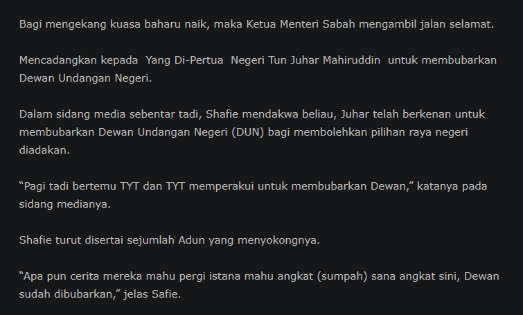mhilmiismail's tweet photo. Aku cuba jugak cari punca PRN Sabah ni dan aku terjumpa ni

Rupanya Shafiq Apdal yang beria2 nak buat PRN sebab risau hilang kuasa. 'Jalan Selamat' katanya. Nak selamatkan career politik sendiri tapi abaikan keselamatan rakyat.

#RakyatJagaRakyat https://t.co/rr63YCYqHm