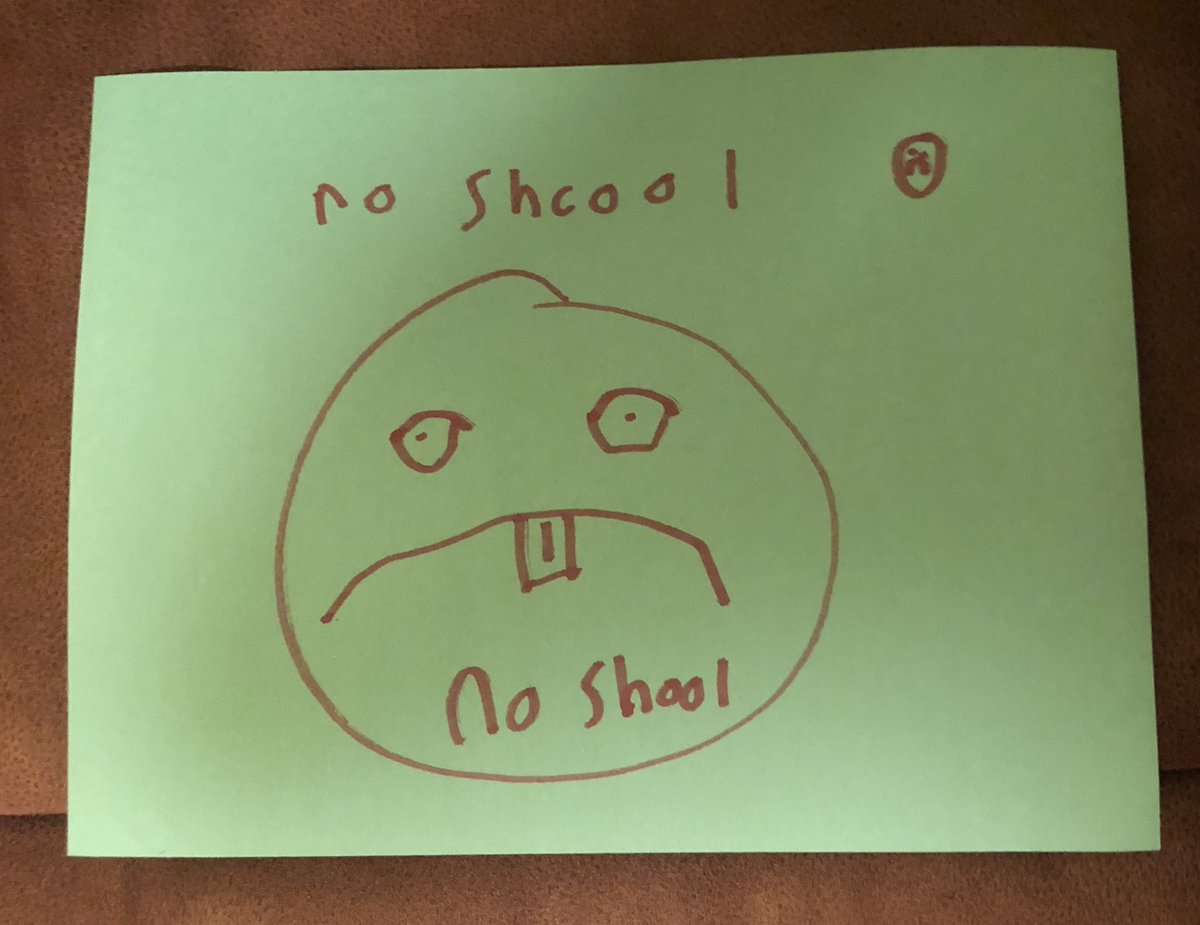 He’s 5. He’s in kindergarten. He’s protesting school. He’s completely missing the irony. #StayInSchool