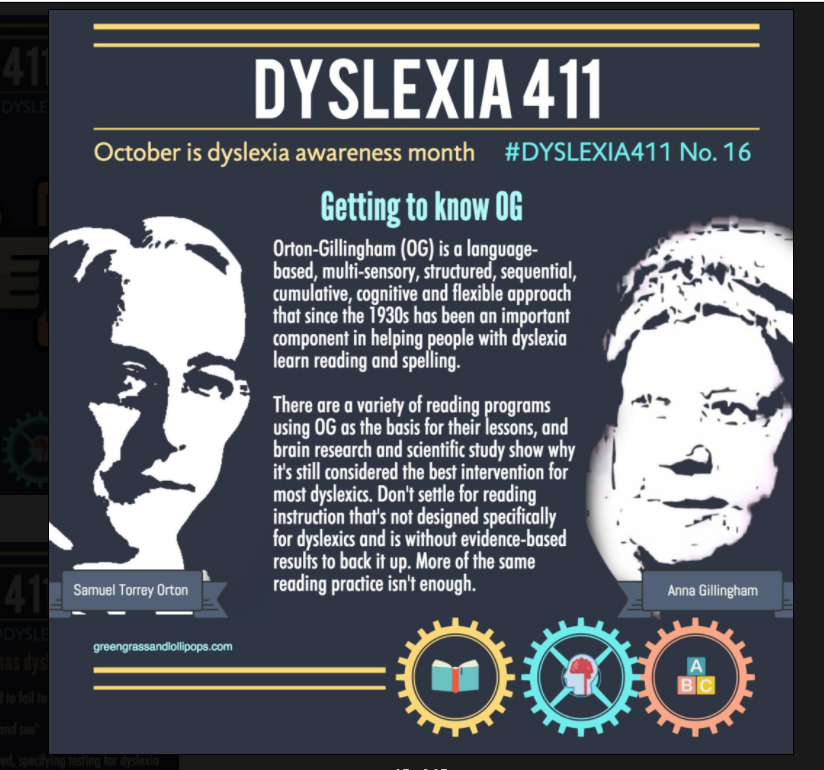 SBISDDyslexia's tweet photo. Today kicks off #DyslexiaAwarenessMonth! OG=Orton and Gillingham.  Their research revolutionized learning for dyslexics.  #SBISDDyslexia specialists are all trained in @IMSEOG methodology and see it work every single day with our kiddos!  @SBISD https://t.co/6jkazctCTW