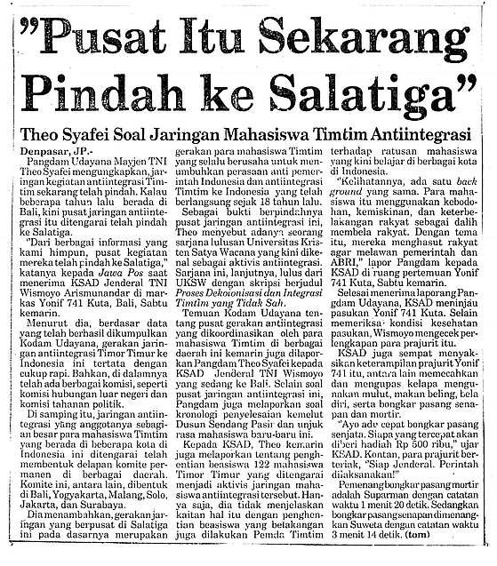 ariel_heryanto's tweet image. Sudah lewat seperempat abad. Jika ditengok kembali masa ini, bahasa yang dipakai masa lampau itu sangat menarik.

"Integrasi" ataukah "kolonialisme"? 
"Antiintegrasi" ataukah "anti-kolonialisme"?

(sumber Jawa Pos 1993)