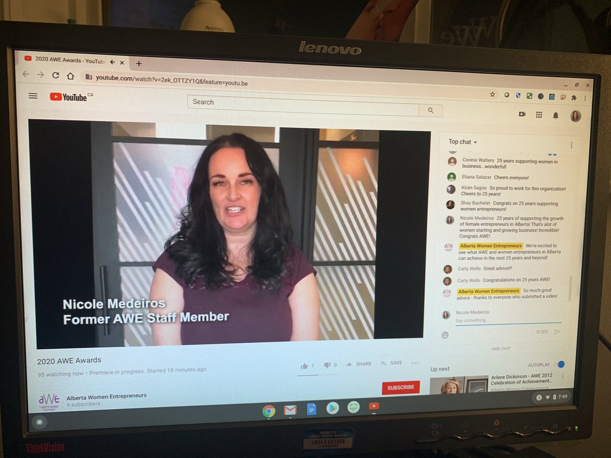 Honoured to get to participate virtually in the celebration tonight! 25 years! AWE25 #congrats <a href="/atbfinancial/">atbfinancial</a> <a href="/ATBBusiness/">ATBBusiness</a> <a href="/AWEbusiness/">Alberta Women Entrepreneurs</a> #ecyeg #wearingsweatpants