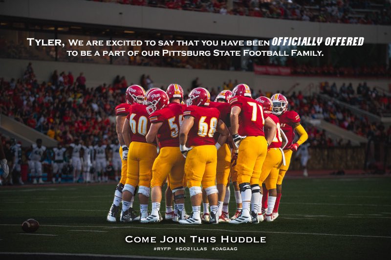 After a great conversation with <a href="/patcashmore/">Coach Cash</a> I am excited to announce I have received an offer to extend my academic and football career at Pitt State University! <a href="/GorillasFB/">Pitt State Football</a> #Go21llas