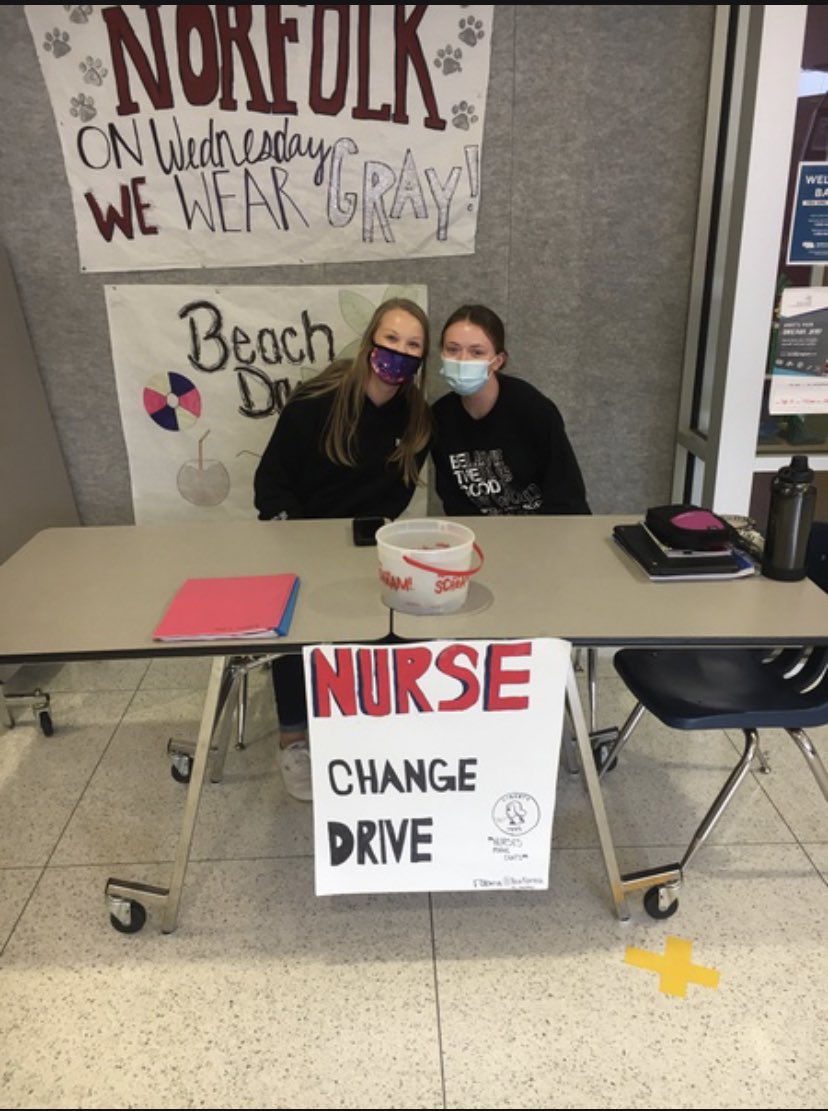 HosaNorfolk's tweet photo. Norfolk HOSA Chapter held a change drive to help with supplies in our school nurse’s office. We collected $65.81. Thanks to everyone who helped with this service project! #HOSA #nursechangedrive https://t.co/J82TSgtloC