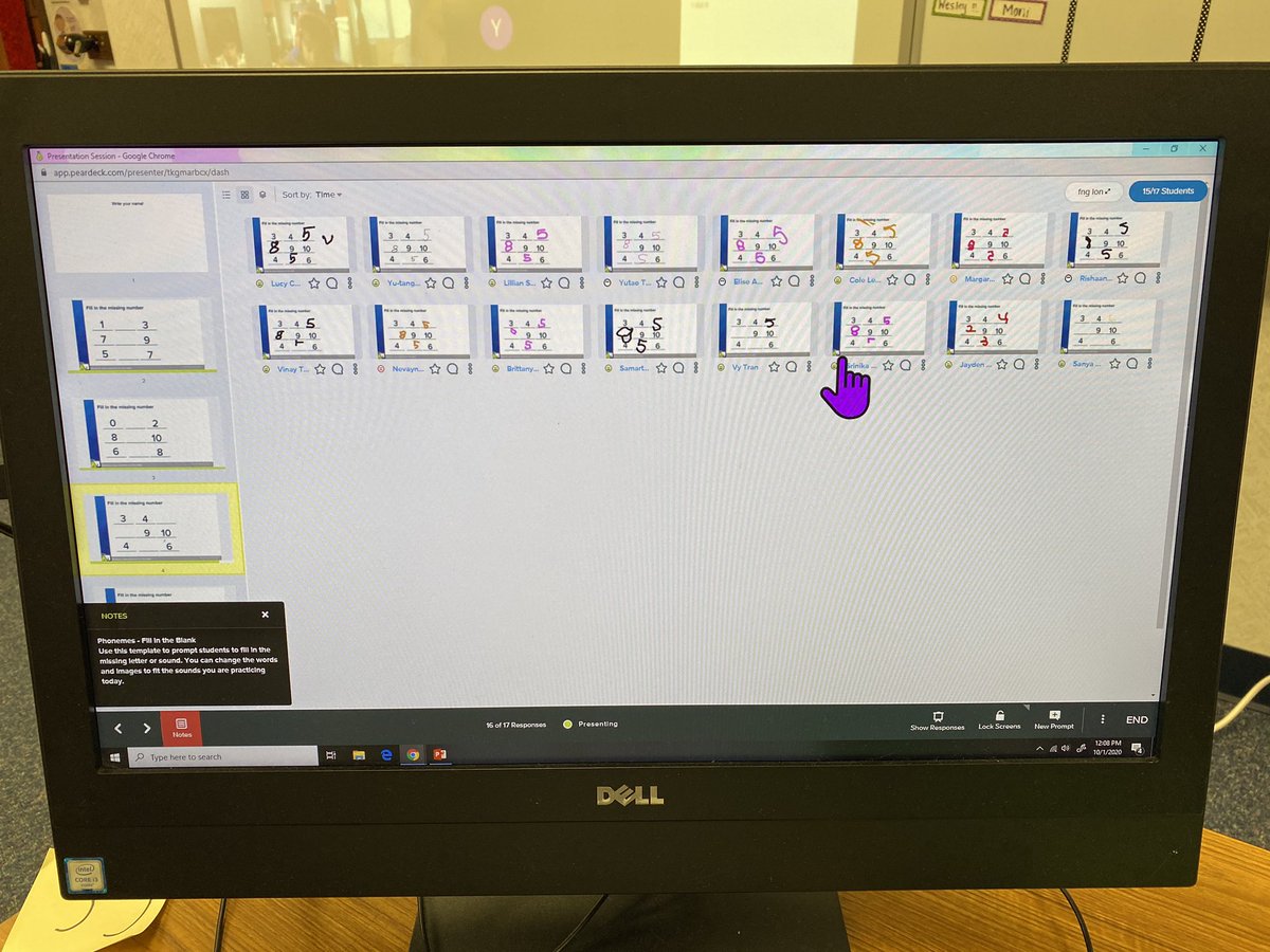 KDicksonKinder's tweet photo. Using Pear Deck 🍐 during our virtual math lesson!! I am always blown away by what kindergarteners can do! #littlehumansbiggoals @CheathamElem https://t.co/3ET8mmSfZY