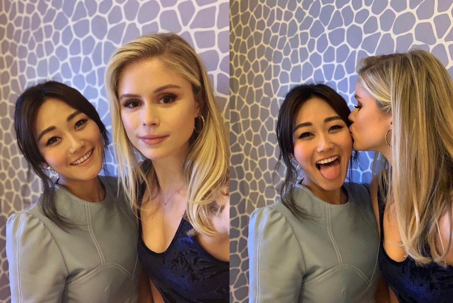 71. Karen Fukuhara y Erin Moriarty. 